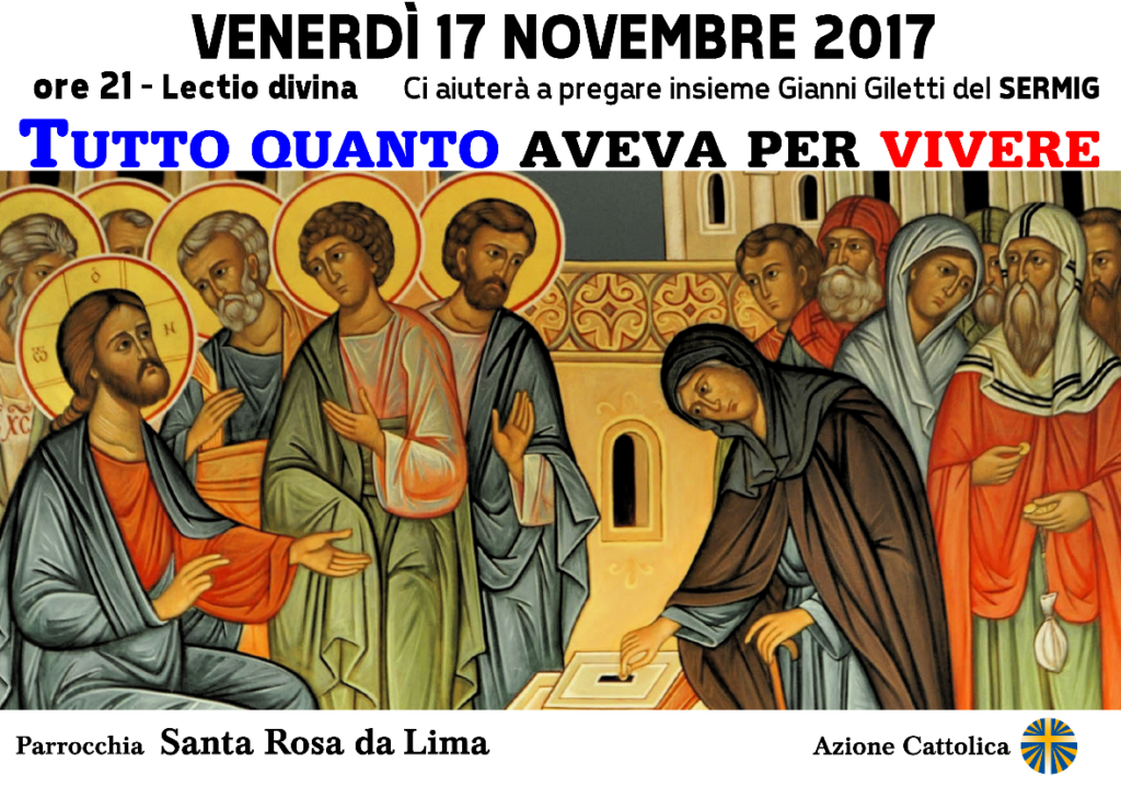 Lectio Divina Tutto Quanto Aveva Per Vivere Azione Cattolica Torino